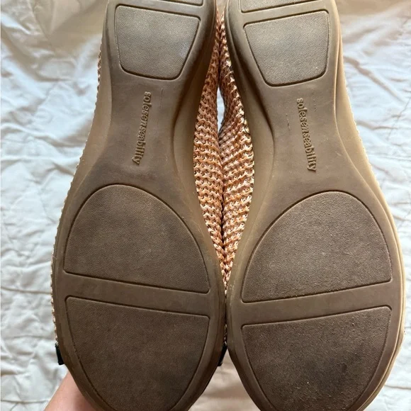 Solesenseability Women’s Wicker and Navy Toe Buckle Style Ballet Flats - Picture 6 of 8